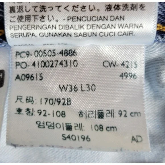 Levi Strauss 505 Mens Jeans W36 L30 Medium Wash Straight Fit Denim - Picture 6 of 10